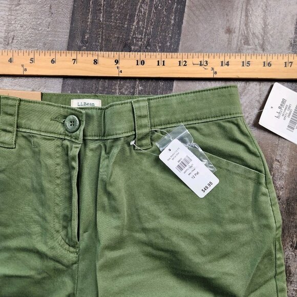 Womens LL Bean size 12 Petite Green Classic Fit Stretch Capri Pants 20.5" inseam - Picture 5 of 11